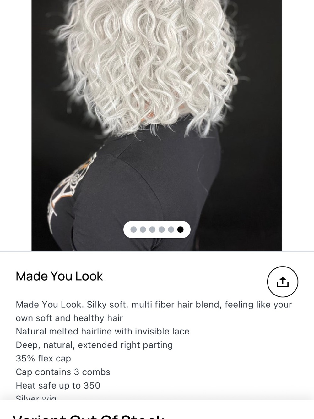 Silver Curly Short Wig - Natural Lace
